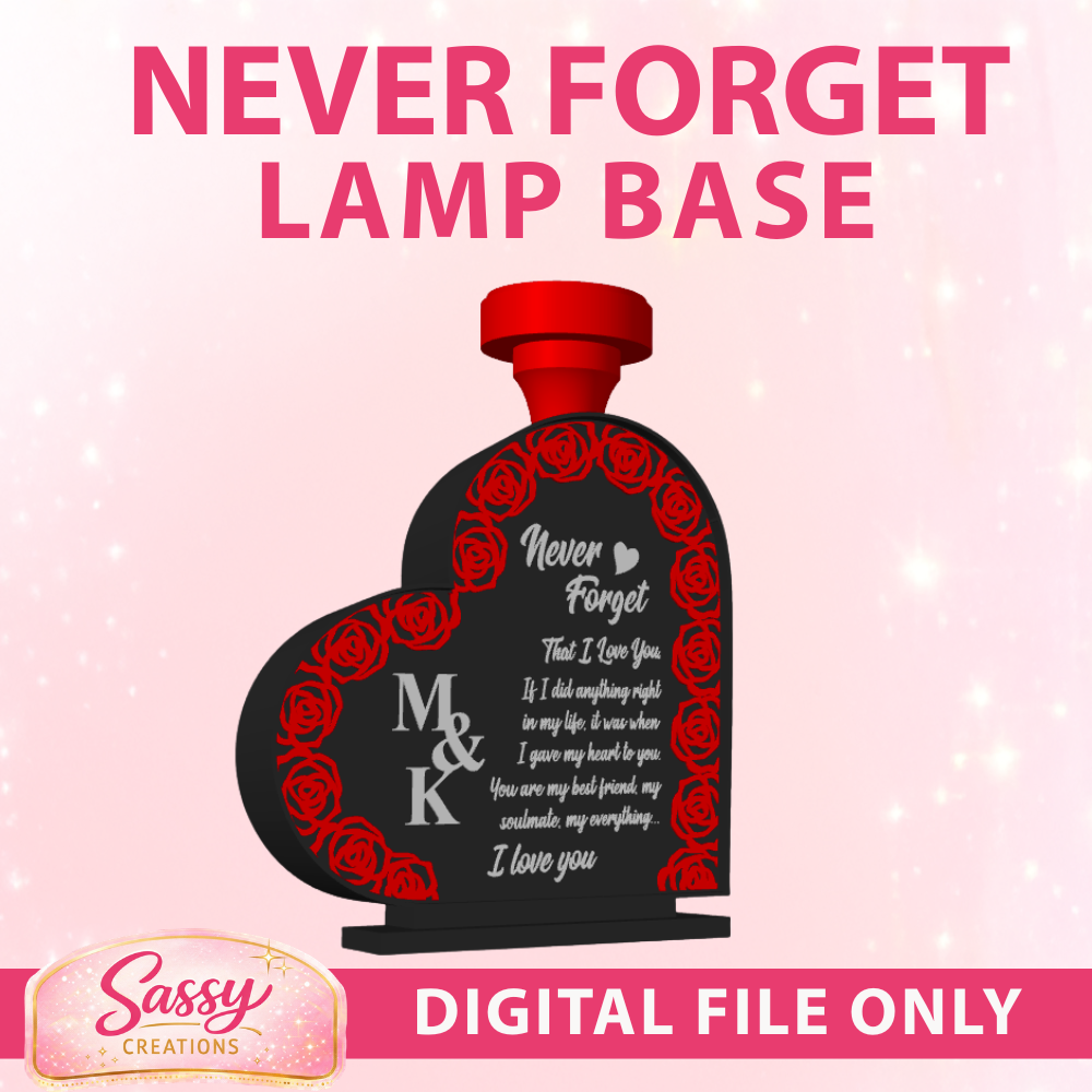 Never Forget Heart Lamp Base