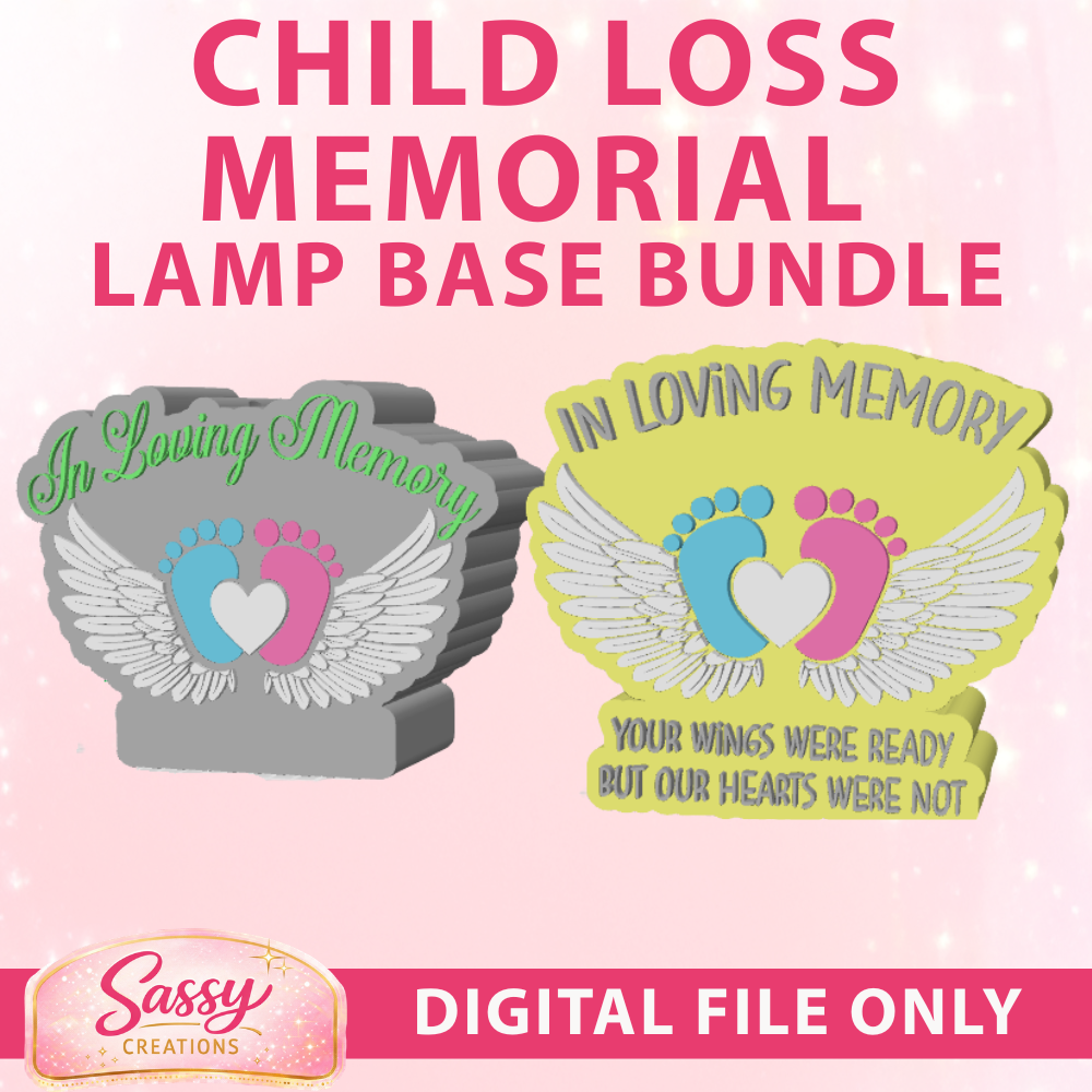 Child Loss with Wording Lamp Base Bundle