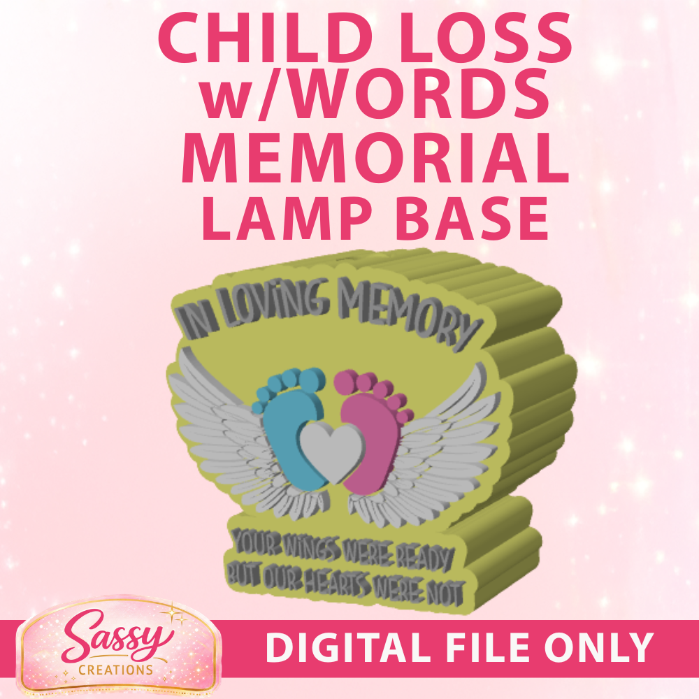Child Loss with Wording Lamp Base
