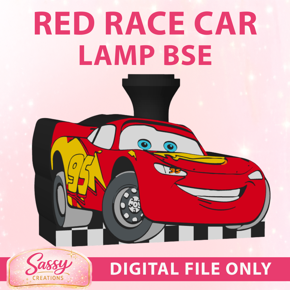Red Race Car Lamp Base