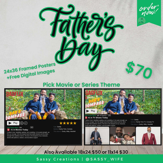 Dadflix Father's Day 36" x 24" Framed Photo - Free Digital Image