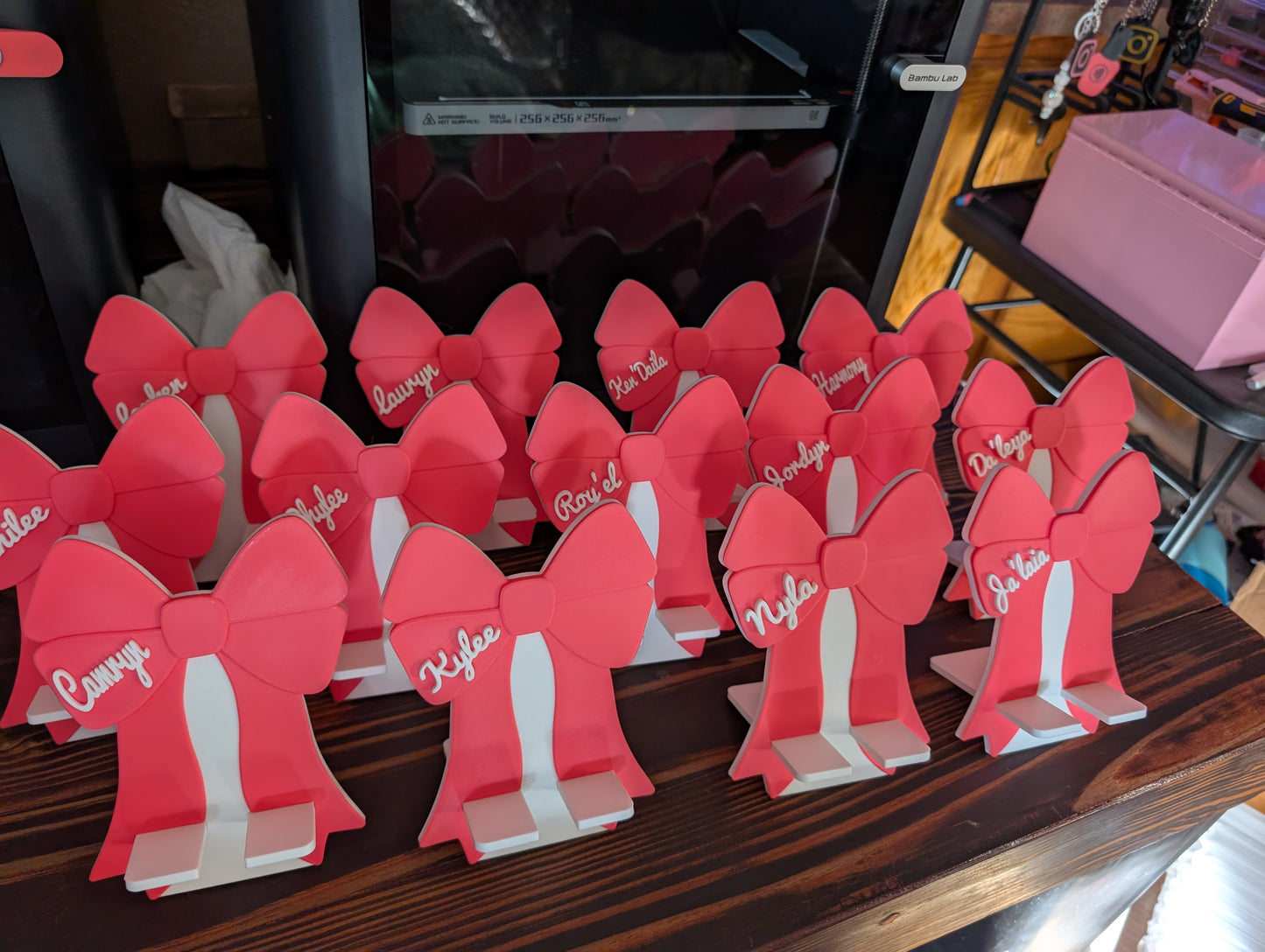 Custom Bow Name Phone Stand