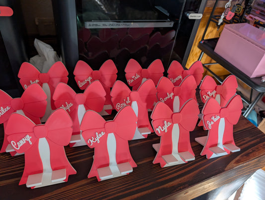 Custom Bow Name Phone Stand